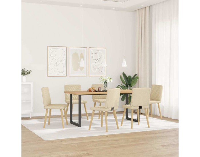 Sonata H Трапезни столове, 6 бр, кремави, плат
