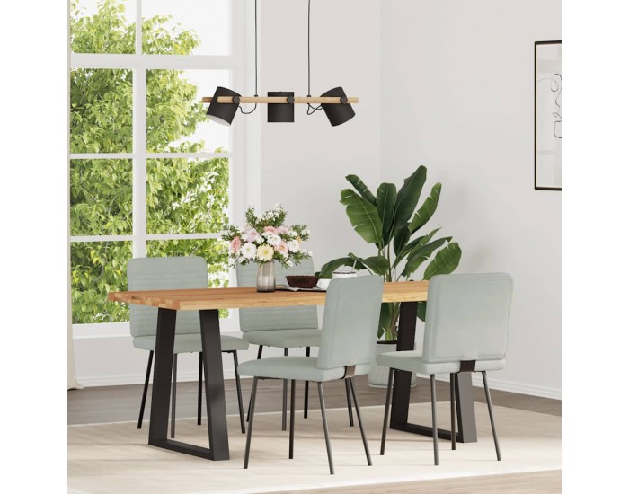 Sonata H Трапезни столове, 4 бр, светлосиви, кадифе