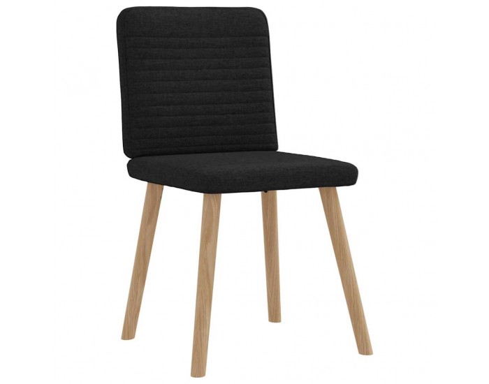 Sonata H Трапезни столове, 6 бр, черни, текстил