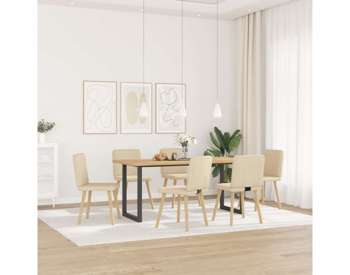 Sonata H Трапезни столове, 6 бр, кремави, плат