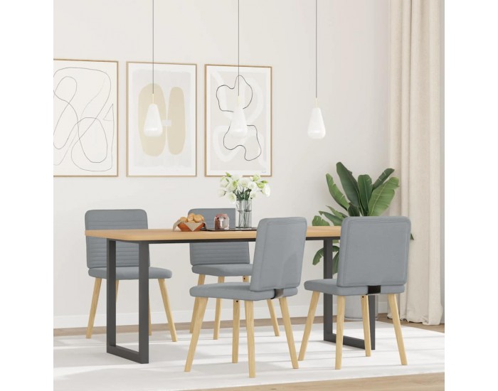 Sonata H Трапезни столове, 4 бр, светлосиви, текстил