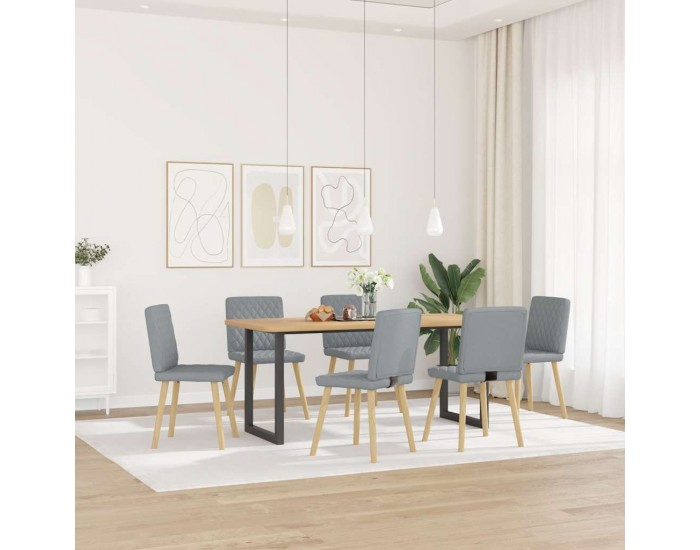 Sonata H Трапезни столове, 6 бр, светлосиви, плат