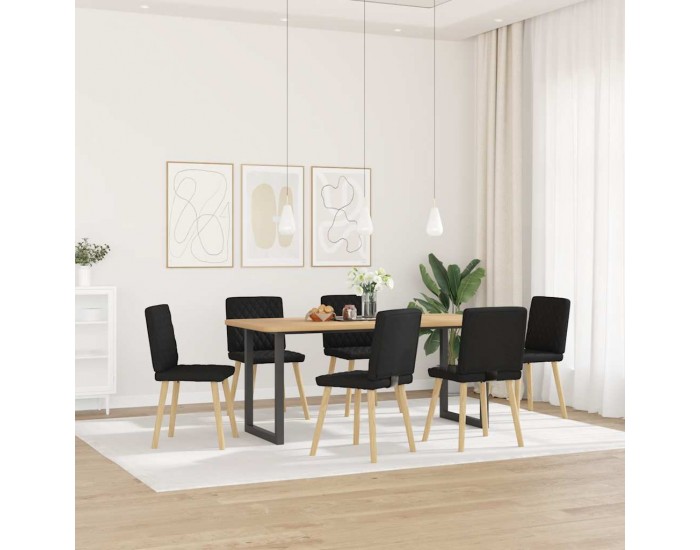 Sonata H Трапезни столове, 6 бр, черни, текстил