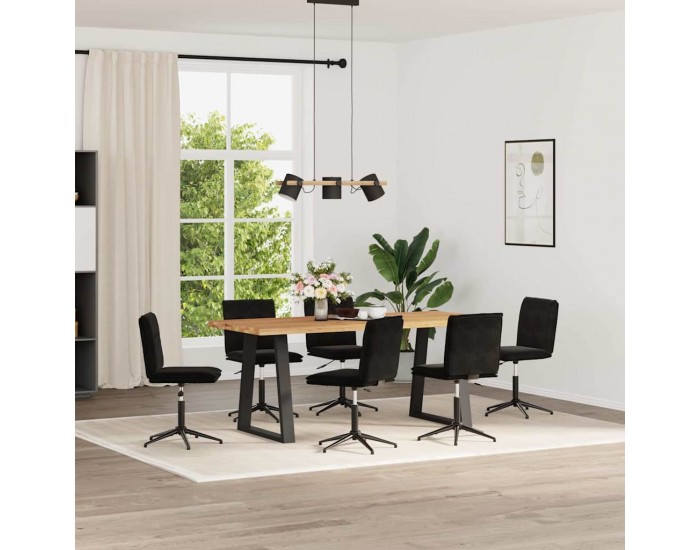 Sonata H Трапезни столове, 6 бр, черни, кадифе