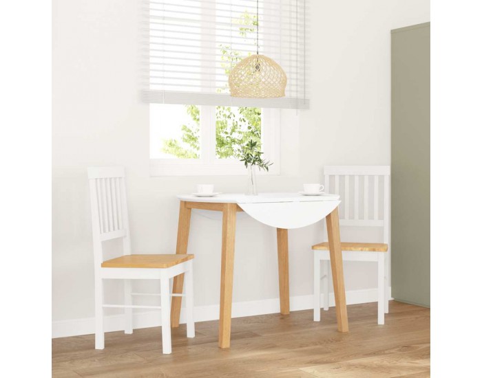 Sonata H трапезни столове 2 бр. бяла масивна дървесина гума