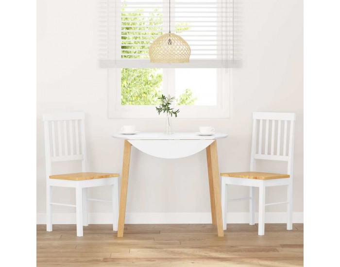 Sonata H трапезни столове 2 бр. бяла масивна дървесина гума