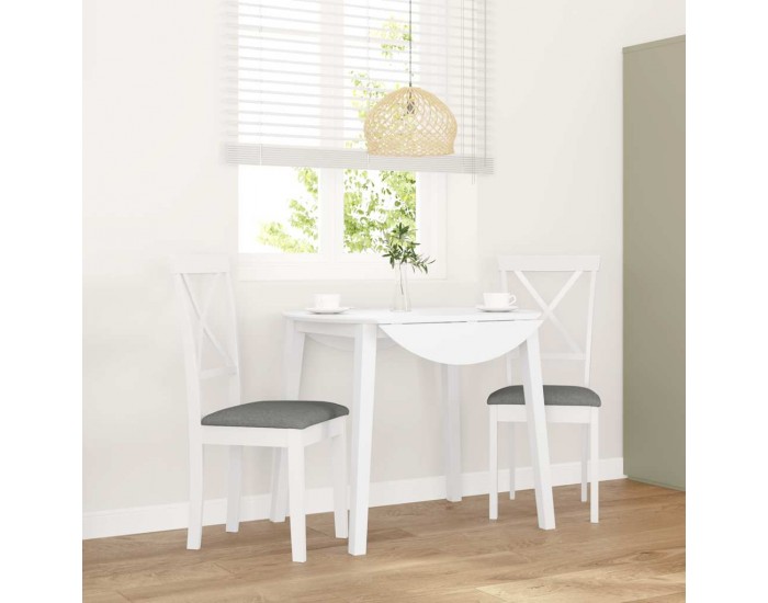 Sonata H Трапезни столове с възглавници 2 бр Бяла масивна дървесина гума