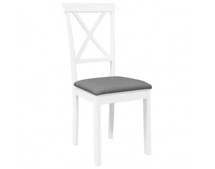 Sonata H Трапезни столове с възглавници 2 бр Бяла масивна дървесина гума