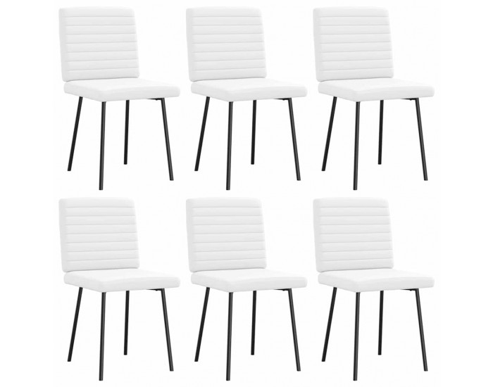 Sonata H Трапезни столове, 6 бр, бели, изкуствена кожа