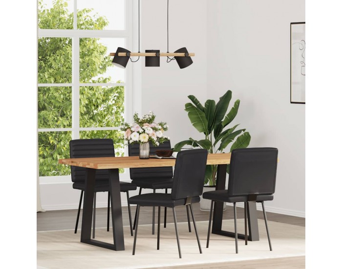 Sonata H Tрапезни столове, 4 бр, черни, изкуствена кожа