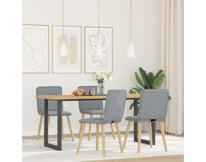 Sonata H Трапезни столове, 4 бр, светлосиви, текстил