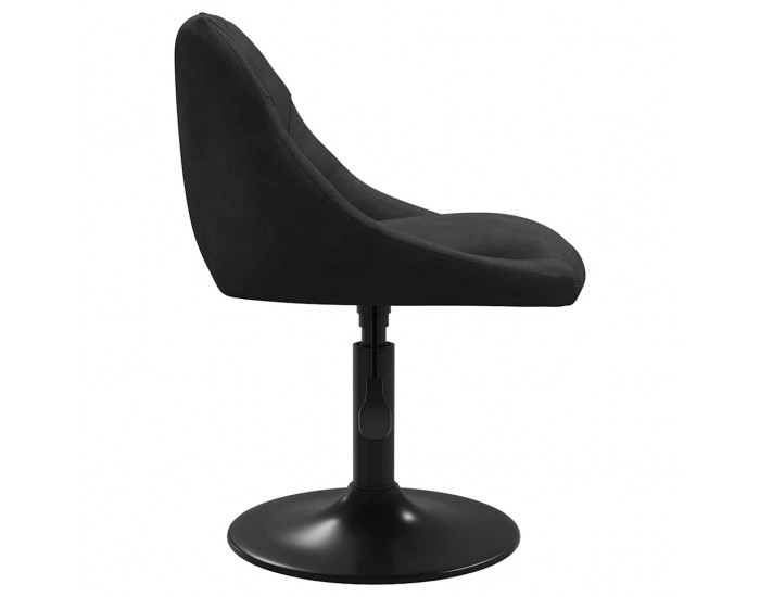 Sonata H Въртящи се трапезни столове, 6 бр, черни, кадифе