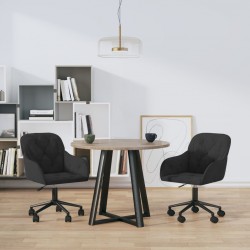 Sonata H Въртящи трапезни столове, 2 бр, черни, кадифе - Трапезни столове