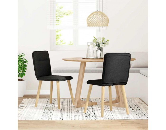 Sonata H Трапезни столове, 2 бр, черни, текстил