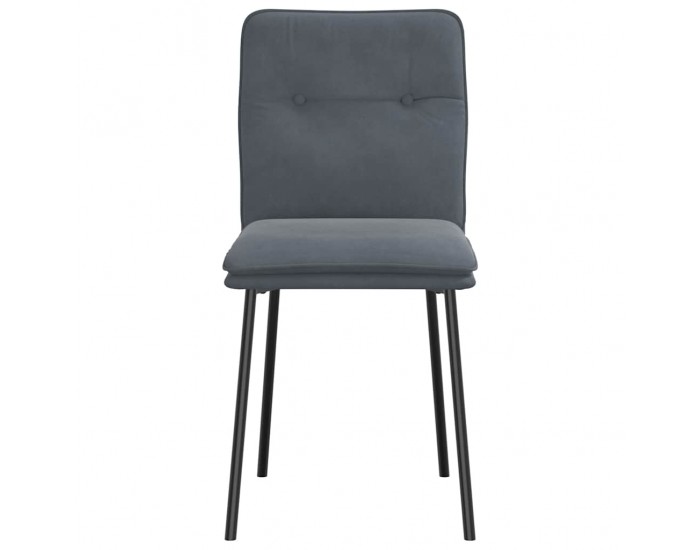 Sonata H Трапезни столове, 6 бр, тъмносиви, кадифе