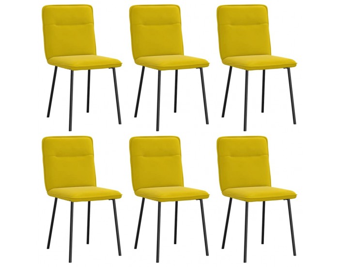 Sonata H Трапезни столове, 6 бр, жълти, кадифе
