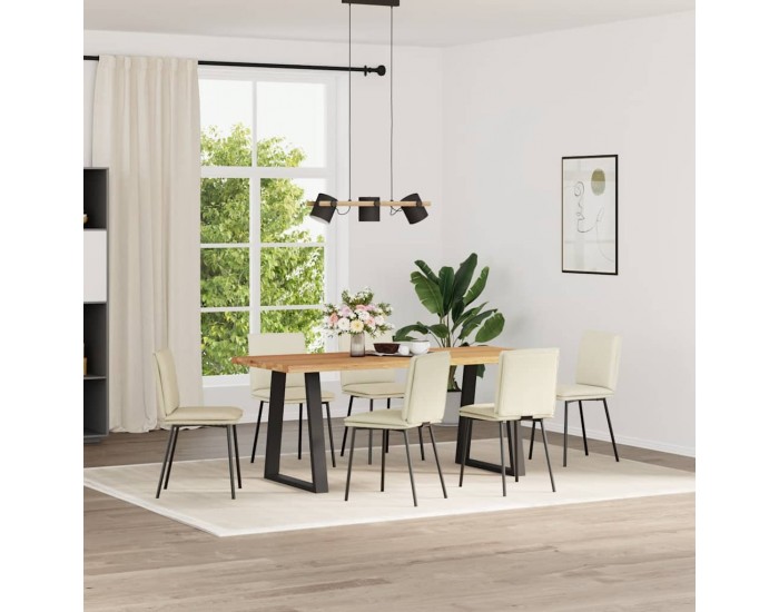 Sonata H Трапезни столове, 6 бр, кремави, кадифе