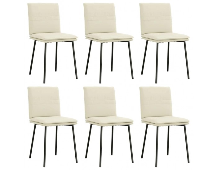 Sonata H Трапезни столове, 6 бр, кремави, кадифе