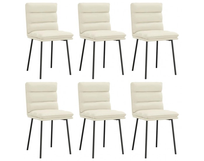 Sonata H Трапезни столове, 6 бр, кремави, кадифе