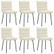 Sonata H Трапезни столове, 6 бр, кремави, кадифе