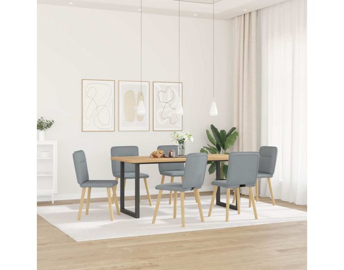 Sonata H Трапезни столове, 6 бр, светлосиви, плат
