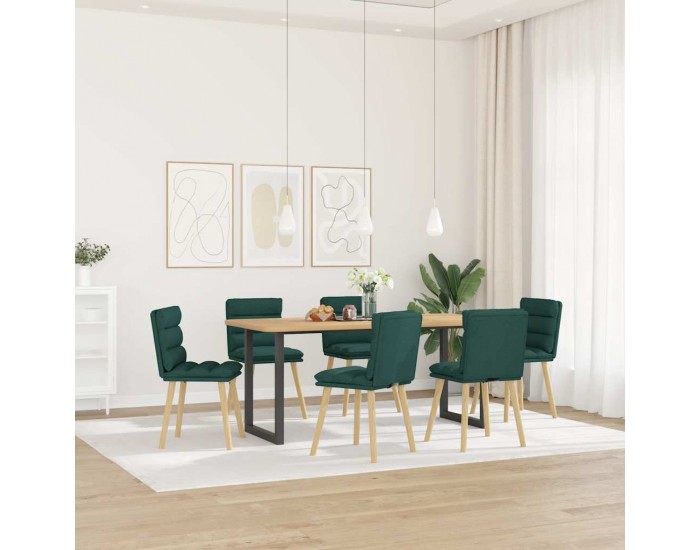 Sonata H Трапезни столове, 6 бр, тъмнозелени, текстил