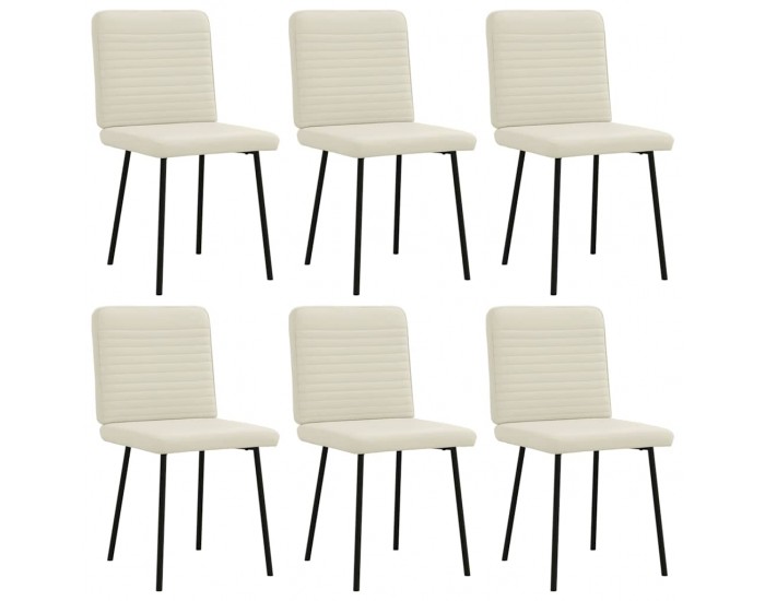 Sonata H Трапезни столове, 6 бр, кремави, кадифе