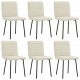 Sonata H Трапезни столове, 6 бр, кремави, кадифе