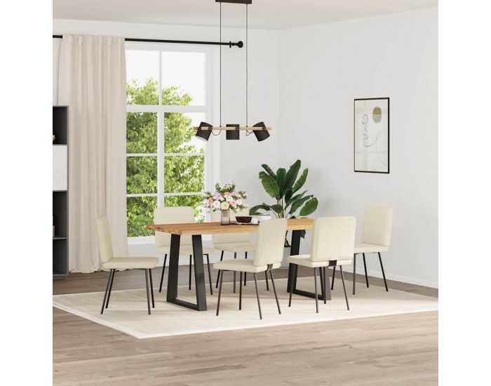 Sonata H Трапезни столове, 6 бр, кремави, кадифе