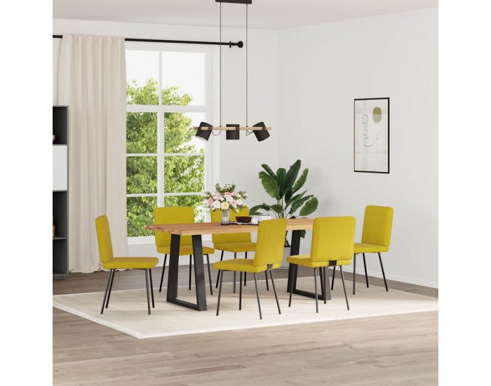 Sonata H Трапезни столове, 6 бр, жълти, кадифе