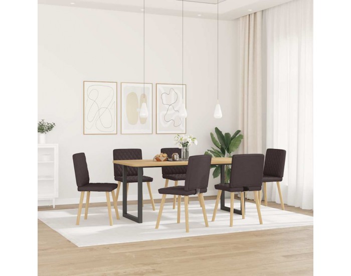 Sonata H Трапезни столове, 6 бр, тъмнокафяви, текстил