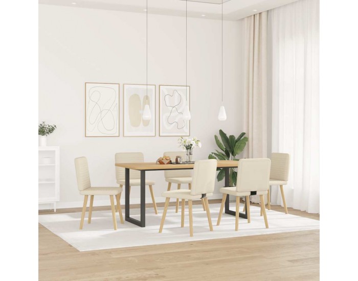 Sonata H Трапезни столове, 6 бр, тапицерия от лен