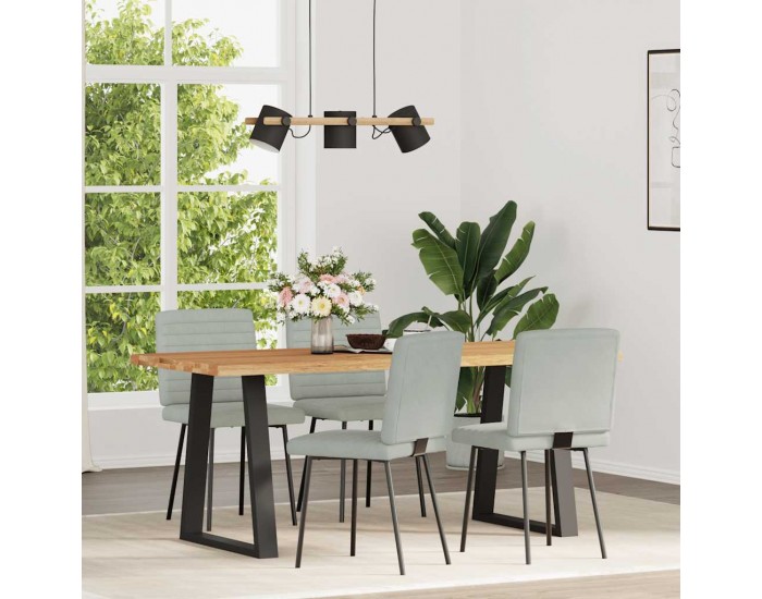 Sonata H Трапезни столове, 4 бр, светлосиви, кадифе