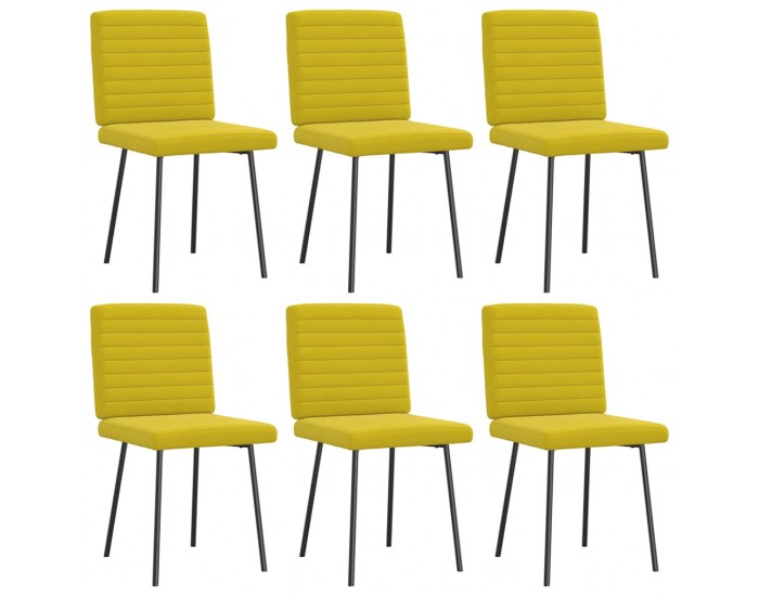 Sonata H Трапезни столове, 6 бр, жълти, кадифе