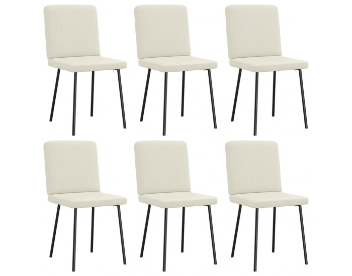 Sonata H Трапезни столове, 6 бр, кремави, кадифе