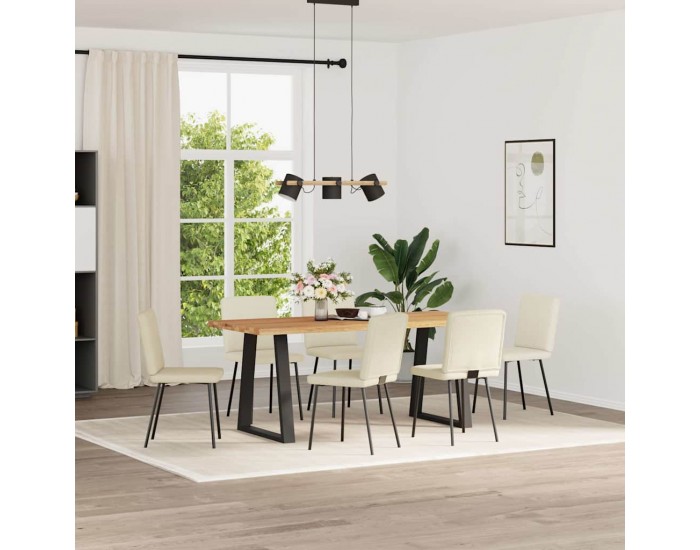 Sonata H Трапезни столове, 6 бр, кремави, кадифе