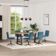 Sonata H Трапезни столове, 6 бр, сини, кадифе