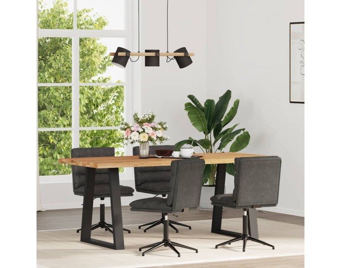 Sonata H Tрапезни столове, 4 бр, черни, изкуствена кожа