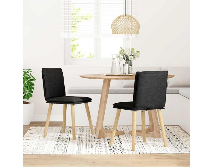 Sonata H Трапезни столове, 2 бр, черни, текстил