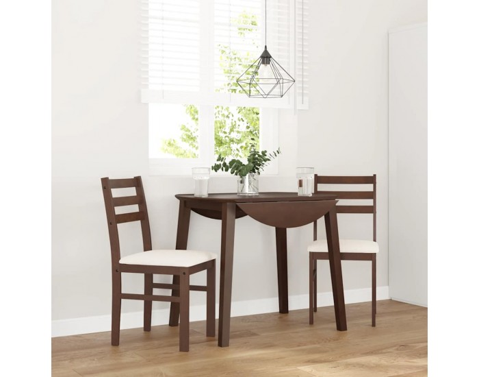 Sonata H Трапезни столове с възглавници 2бр Кафяв масивна дървесина гума