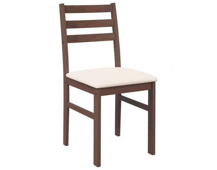 Sonata H Трапезни столове с възглавници 2бр Кафяв масивна дървесина гума