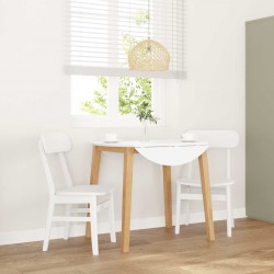 Sonata H трапезни столове 2 бр. бяла масивна дървесина гума - Трапезни столове