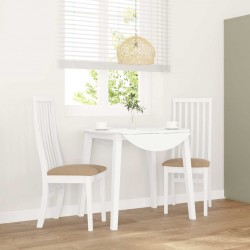 Sonata H Трапезни столове с възглавници 2 бр Бяла масивна дървесина гума - Столове