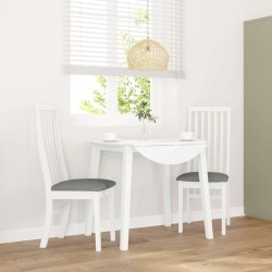 Sonata H Трапезни столове с възглавници 2 бр Бяла масивна дървесина гума - Столове