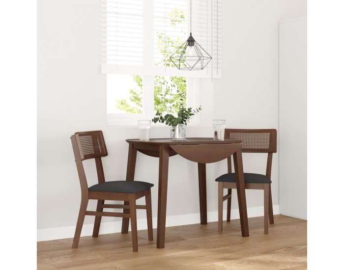 Sonata H Трапезни столове с възглавници 2бр Кафяв масивна дървесина гума