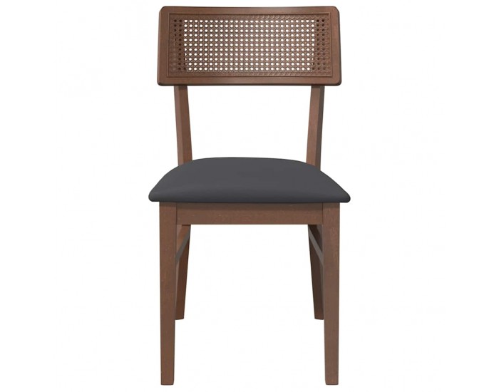 Sonata H Трапезни столове с възглавници 2бр Кафяв масивна дървесина гума