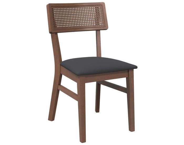 Sonata H Трапезни столове с възглавници 2бр Кафяв масивна дървесина гума