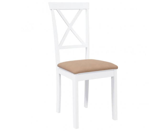 Sonata H Трапезни столове с възглавници 2 бр Бяла масивна дървесина гума