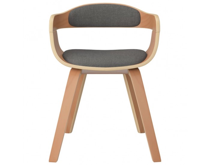 Sonata H Трапезни столове, 2 бр, светлосиви, извито дърво и текстил