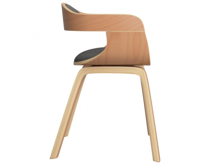 Sonata H Трапезни столове, 2 бр, светлосиви, извито дърво и текстил